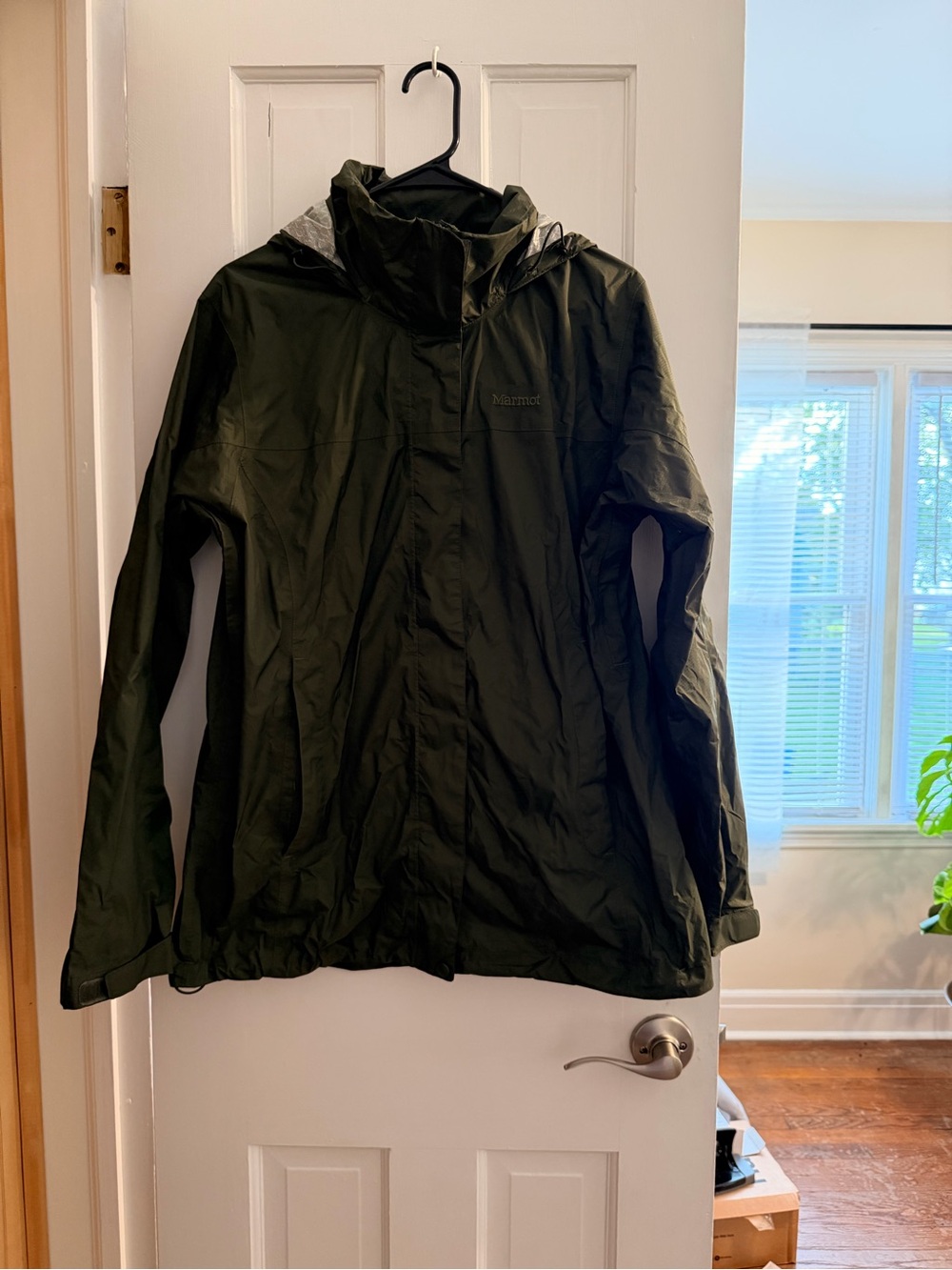 Marmot Dark Olive Hooded Rain Jacket